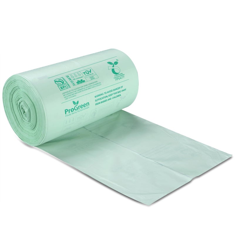 ProGreen Compostable Trash Bags 3 Gallon, Extra Thick 0.71 Mil, 100 Count, Small Kitchen Compost Bin Bags, Food Scraps Yard Waste Bags, Compost ASTM D6400 BPI and TÃœV AUSTRIA Certified - Image 3
